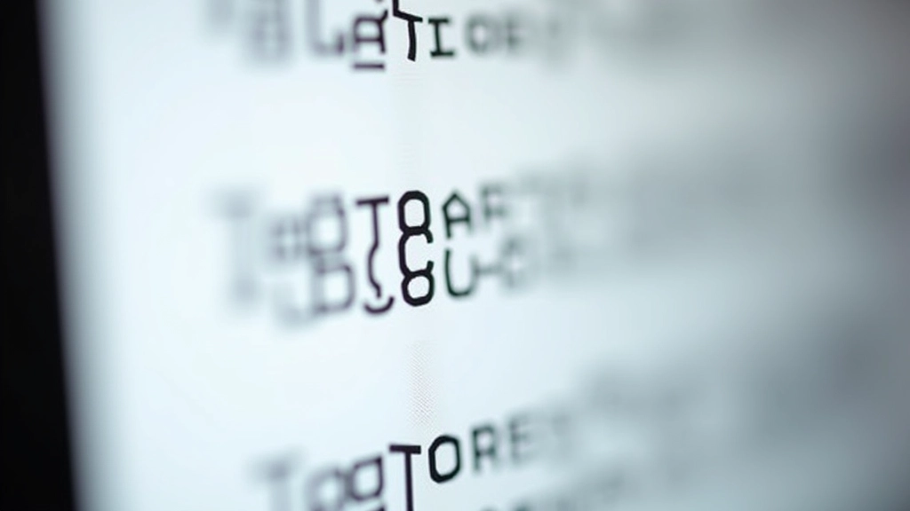 Close-up van computermonitor met duidelijk zichtbare tekst in hoog contrast modus, zwart op wit