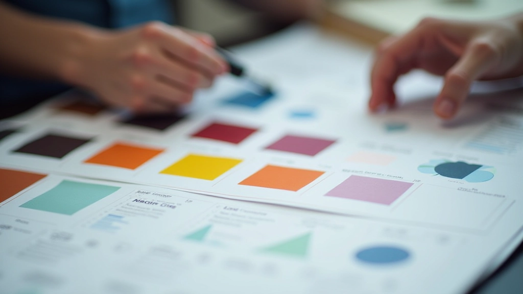 Kleurpalette samples met contrast ratio metingen en toegankelijkheidstesting tools