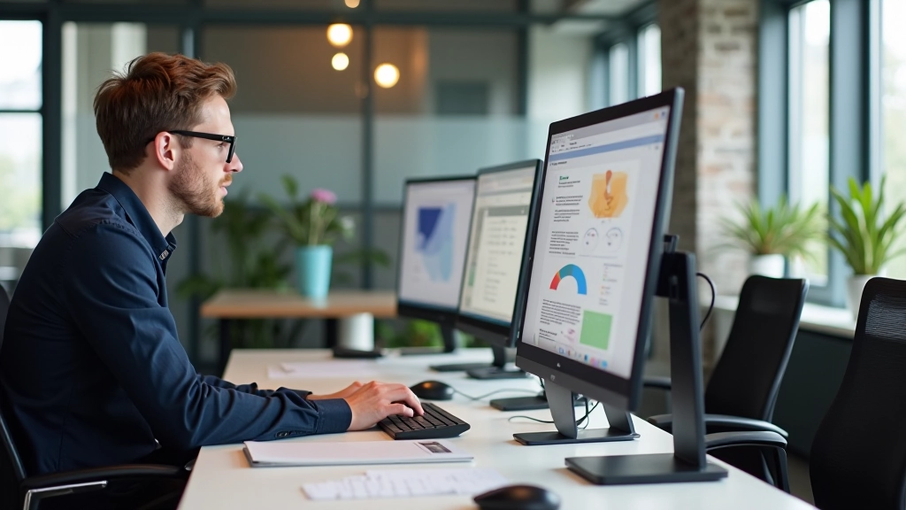 Ons ontwerp atelier met toegankelijkheidstesting-apparatuur en kleursimulatiesoftware